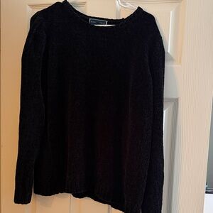 Karen Scott Elegant Black Crew Neck Sweater